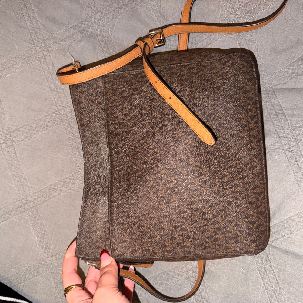 Michael Kors Brown and Tan Crossbody Bag